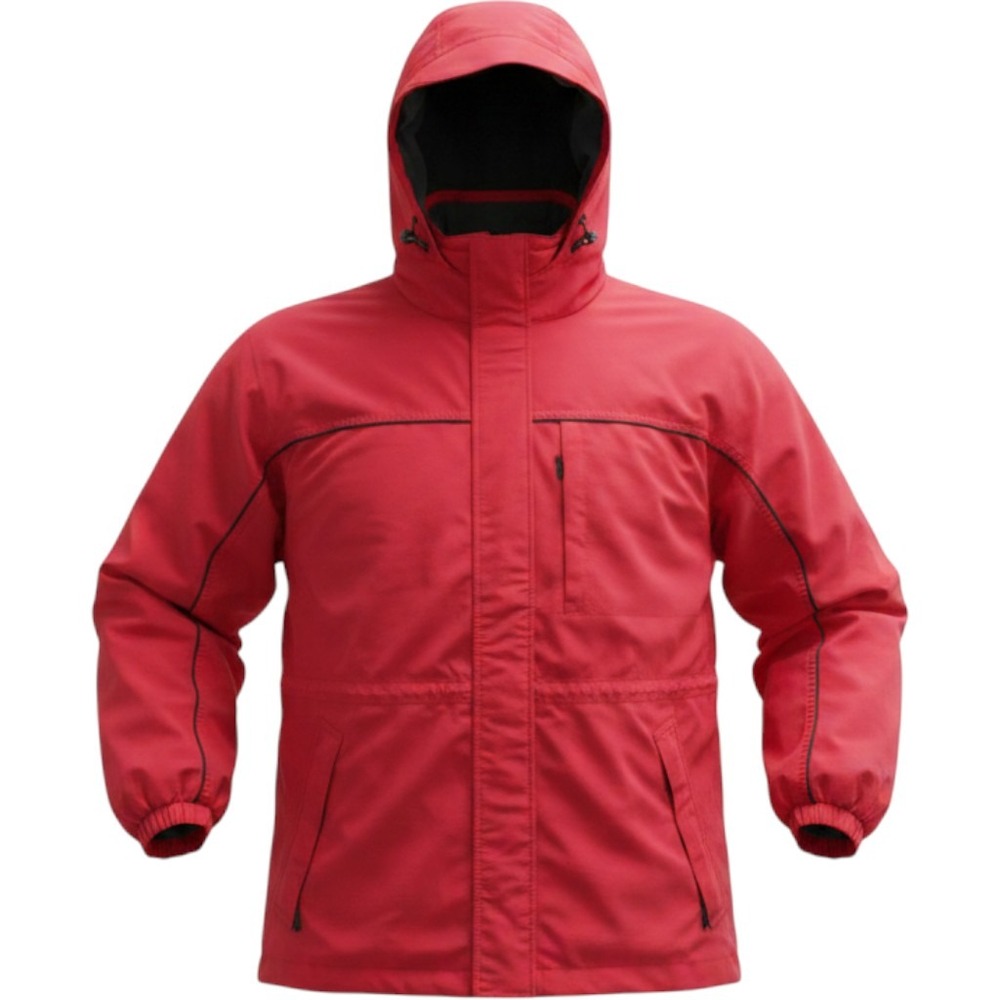 Eddie Bauer WeatherEdge Womens Red Rain Jacket Hooded Waterproof Coat Large